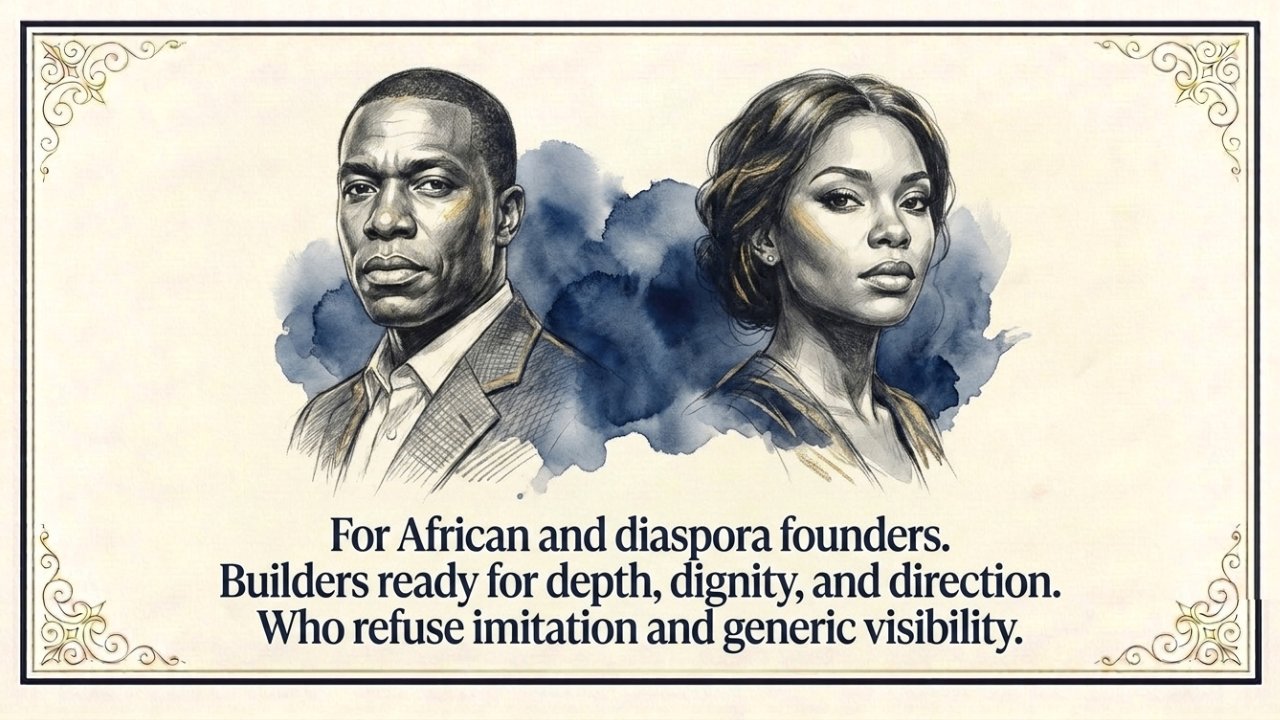 For African and diaspora founders - Depth, dignity, and direction